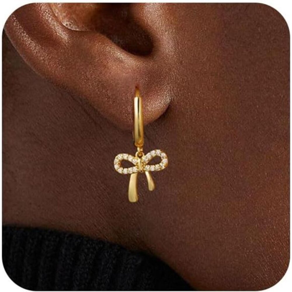 Elegant Bow Stud Earrings | Hypoallergenic Nickel-Free Jewelry Gift for Women